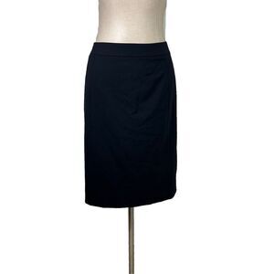 LAFAYETTE 148 New‎ York $298 Black Virgin Wool Classic Pencil Skirt Size 12 EUC